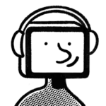 Eazyclick mascot illustration wearing headsets 