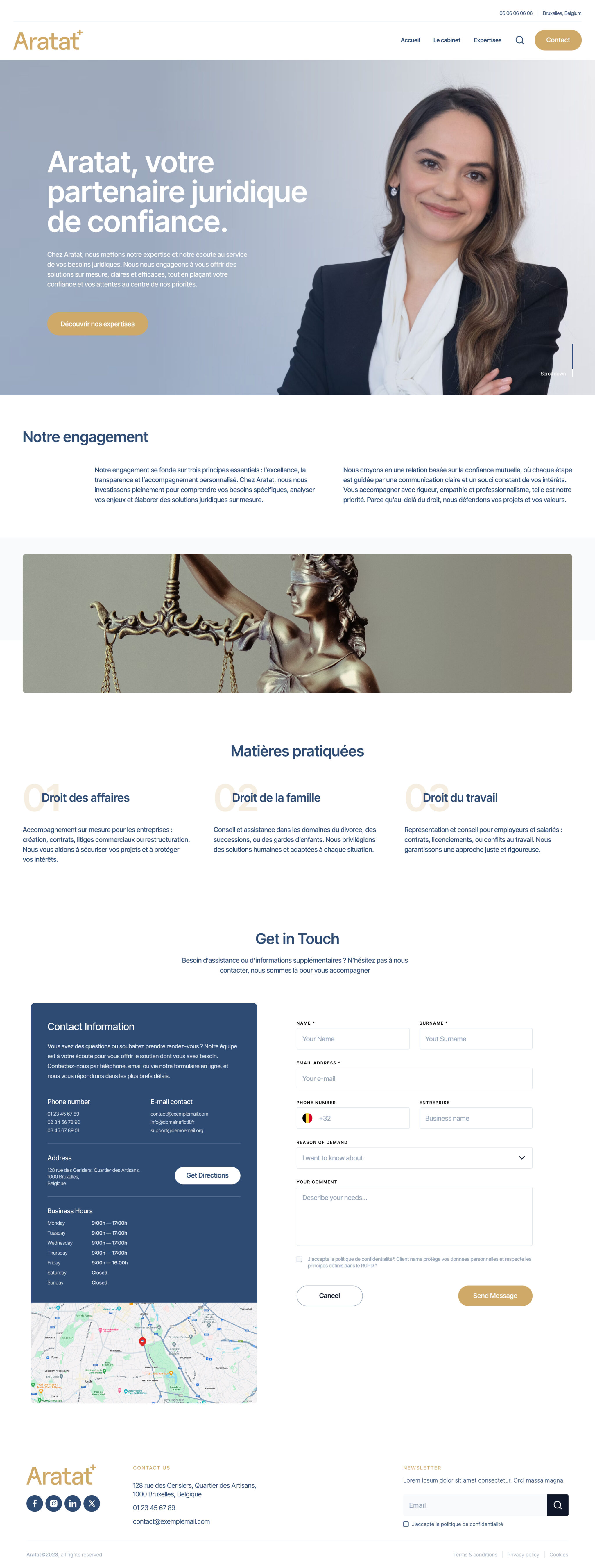 Full homepage preview for Eazyclick legal services base design called Aratat