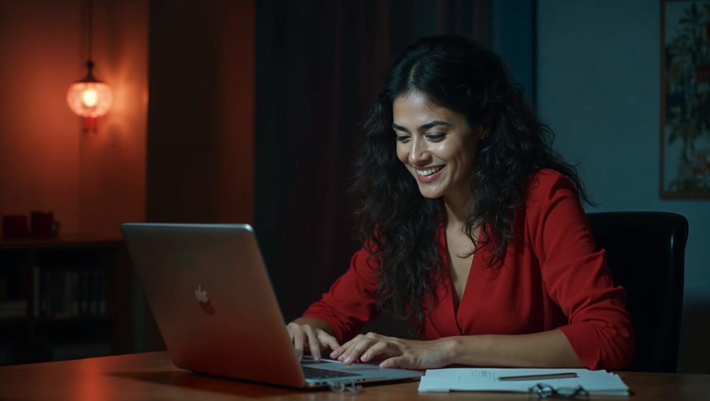 AI generated photo of a woman working on a computer