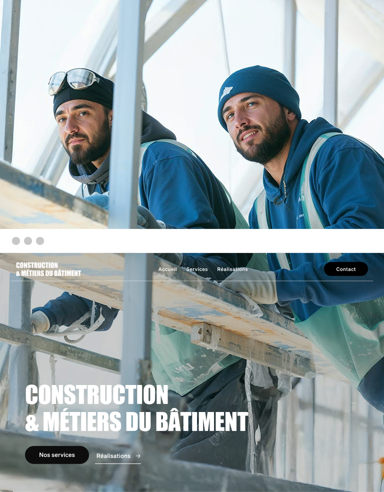 Mobile website for construction professionals