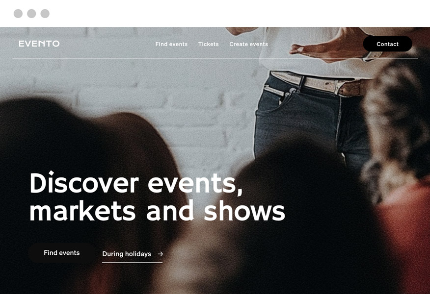 Affordable event website featuring key information, a detailed program, and integrated ticket-selling options for a good user experience.