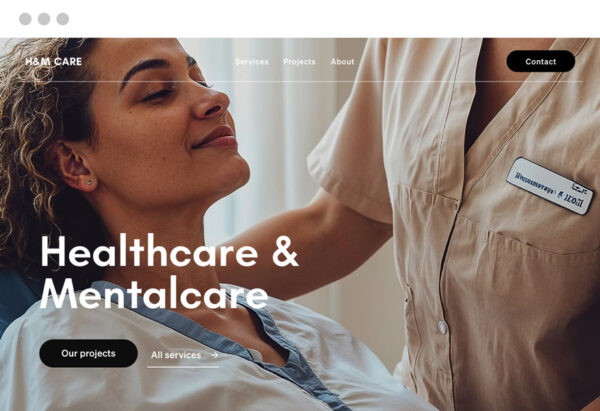 Website of a clinic featuring easy navigation between pages, detailed information about services and the team, and an online booking option for clients.